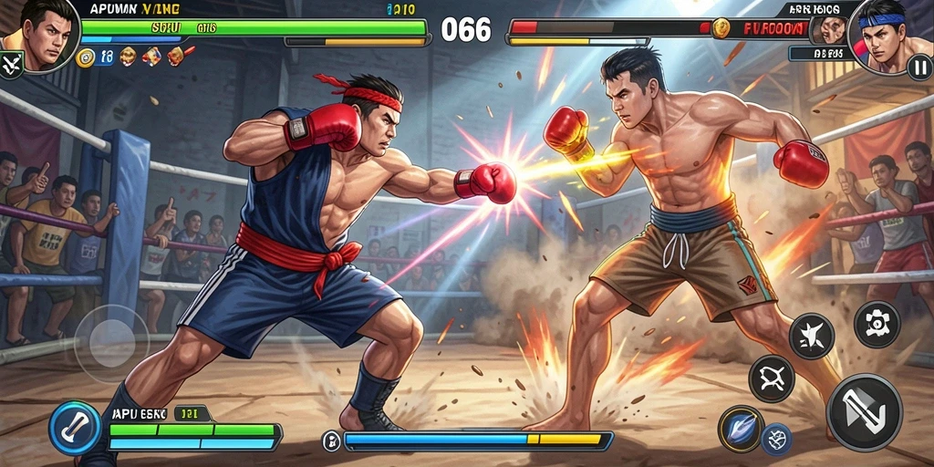 Tampilan seru gameplay API66 dengan karakter yang sedang bertarung.