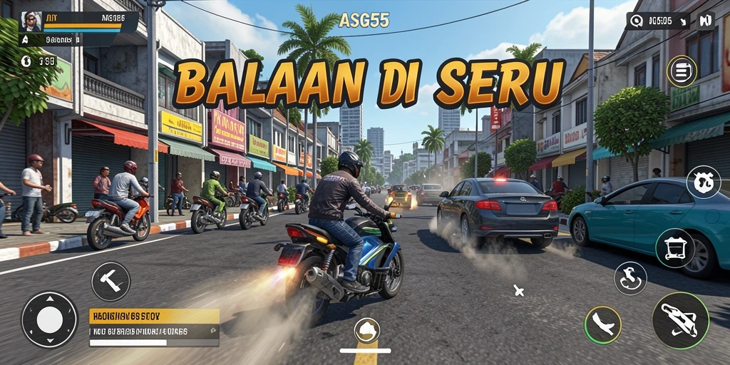 Gameplay ASG55 menampilkan balapan seru dan grafis mengesankan.