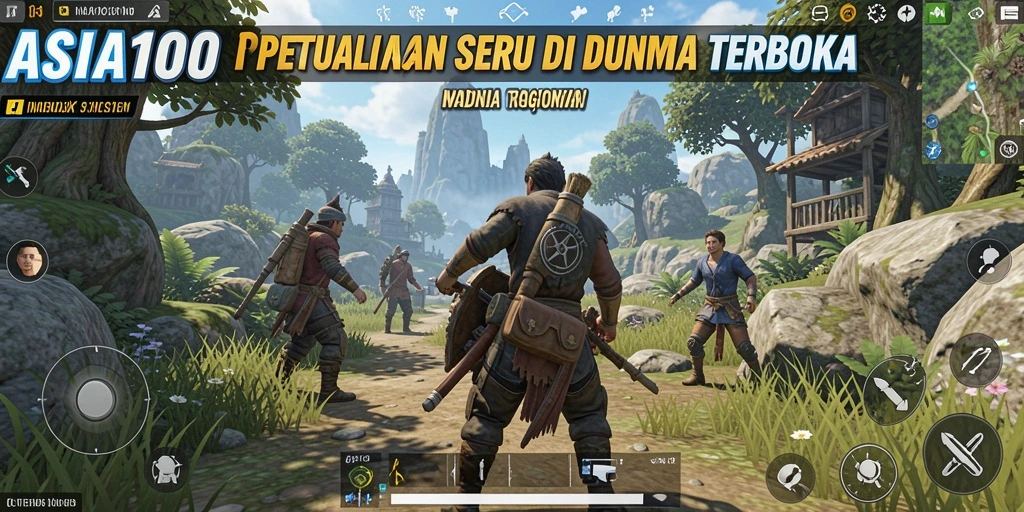 Screenshot gameplay ASIA100 menunjukkan petualangan eksplorasi di dunia terbuka yang menakjubkan.