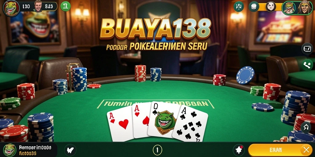Tampilan gameplay Poker yang mendebarkan di BUAYA138.