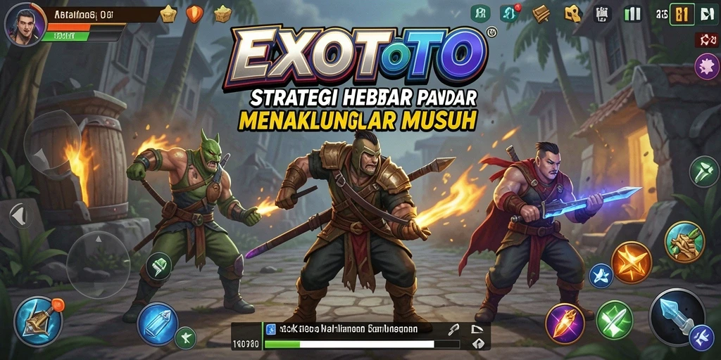 Tangkapan layar utama EXOTOTO menunjukkan aksi strategis yang mendebarkan.