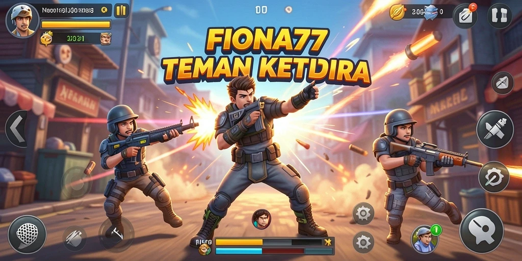 Tampilan utama gameplay FIONA77 yang mendebarkan dan penuh aksi.