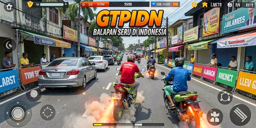 Tampilan gameplay balapan GTPIDN yang menarik dan penuh aksi.