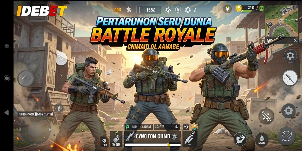 Screenshot gameplay <strong>IDEBET</strong> dalam pertempuran Battle Royale yang intens.