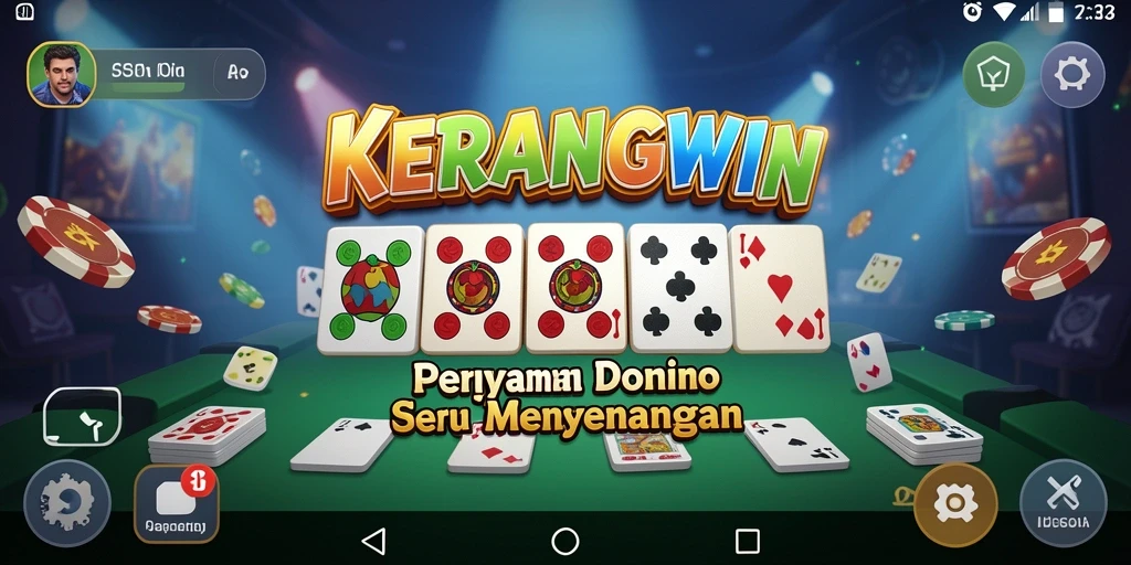 Tampilan menarik dari gameplay Domino di KERANGWIN.