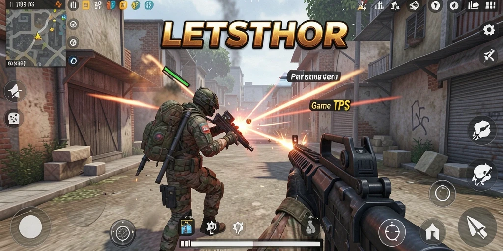 Tampilan aksi mendebarkan dalam gameplay TPS LETSTHOR.