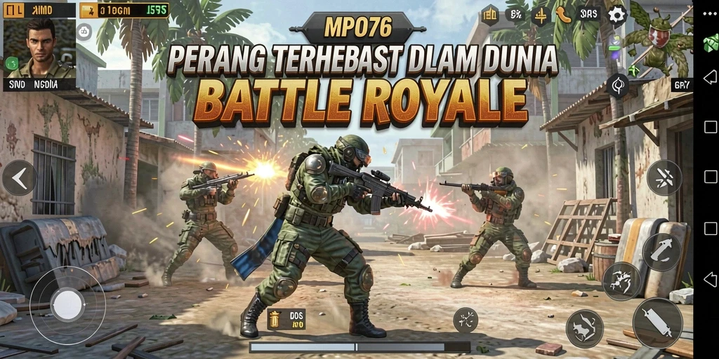 Tampilan gameplay seru dan mendebarkan dari MPO76 Battle Royale.