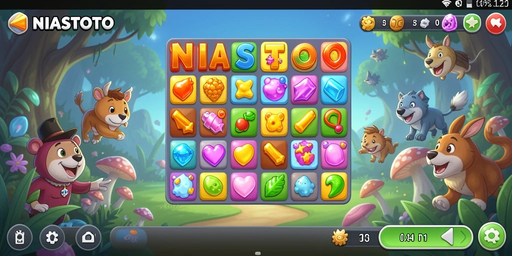 Tampilan gameplay NIASTOTO yang menarik dan penuh warna.