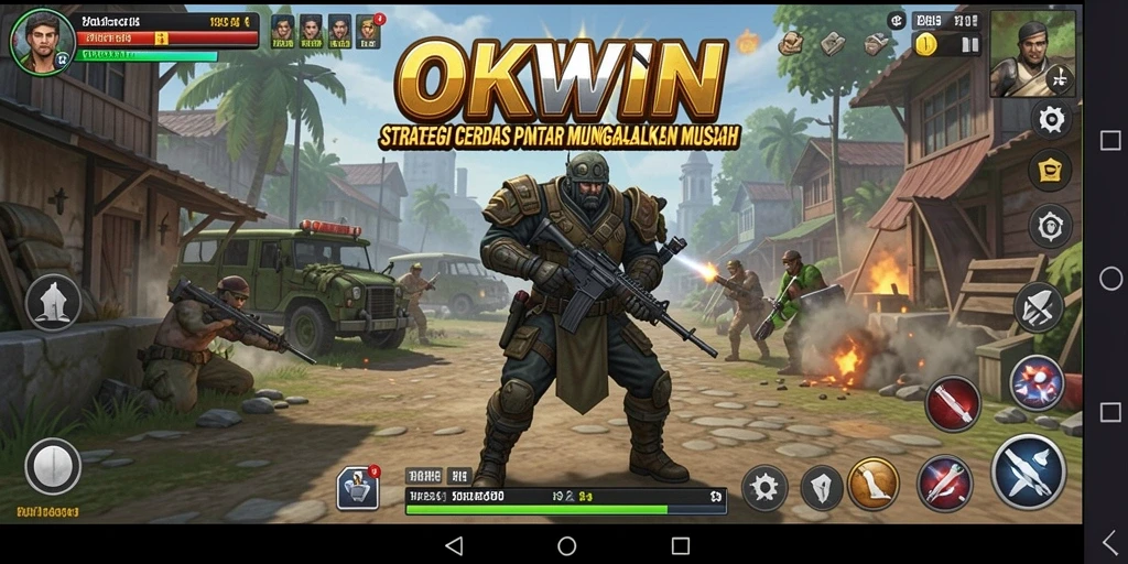 Tampilan menarik dari gameplay <strong>OKWIN</strong> yang menonjolkan strategi pertempuran.