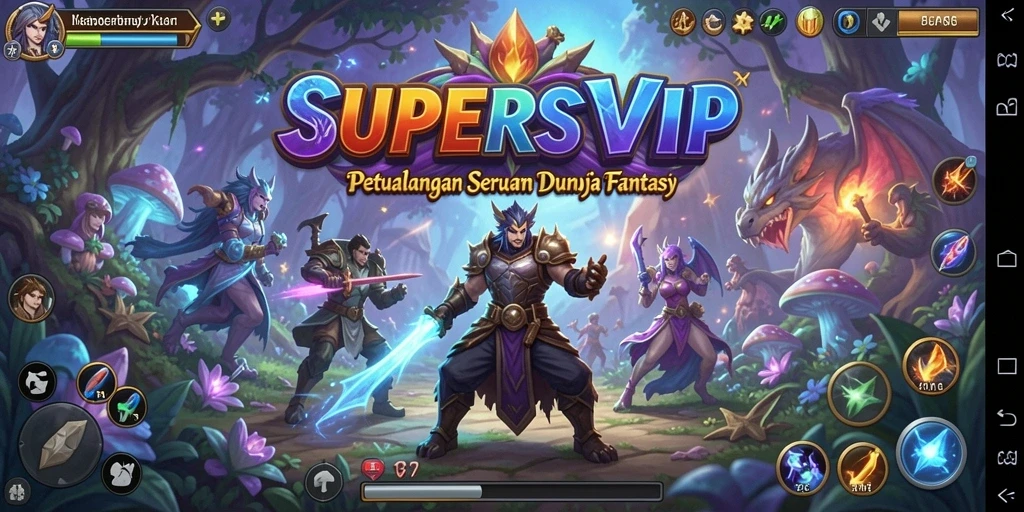 Screenshot gameplay <strong>SUPERSVIP</strong> yang menunjukkan petualangan mendebarkan.