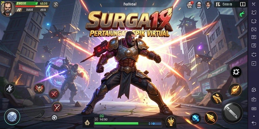 Tampilan gameplay SURGA19 dengan aksi pertarungan yang intens.