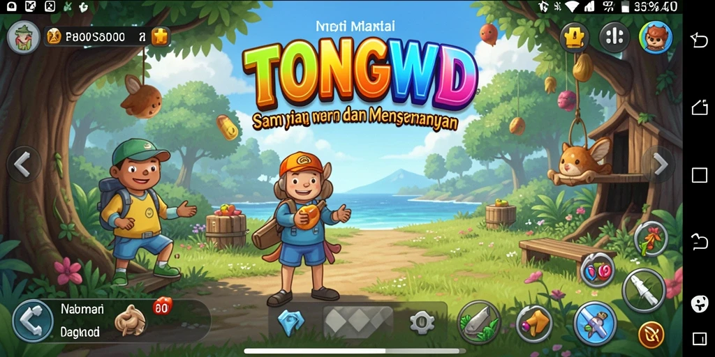 Screenshot utama TONGWD menampilkan gameplay yang seru dan interaktif.