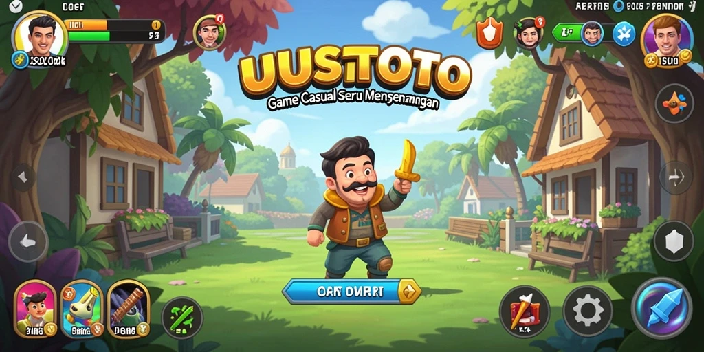Tampilan screenshot UUSTOTO menunjukkan gameplay yang menyenangkan dan penuh warna.