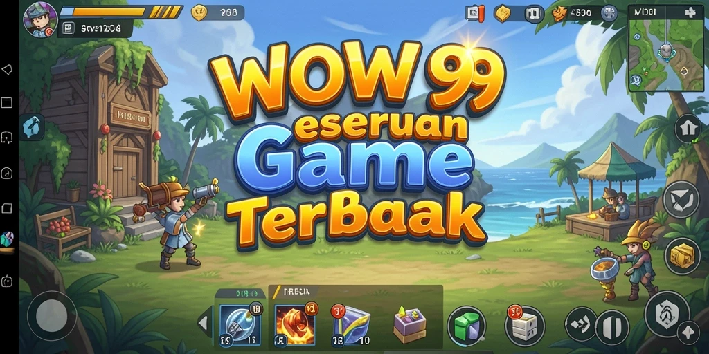 Screenshot gameplay WOW99 yang menampilkan kemajuan karakter Idle.